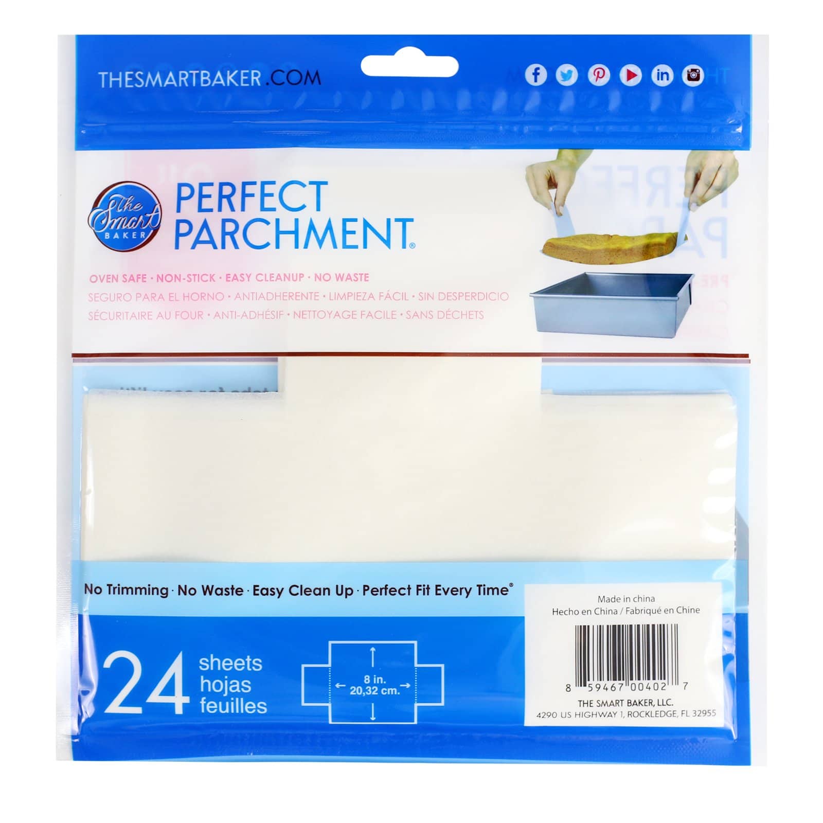 Unbleached 8x8 Parchment Paper Squares (200 sheets) - Exact Fit