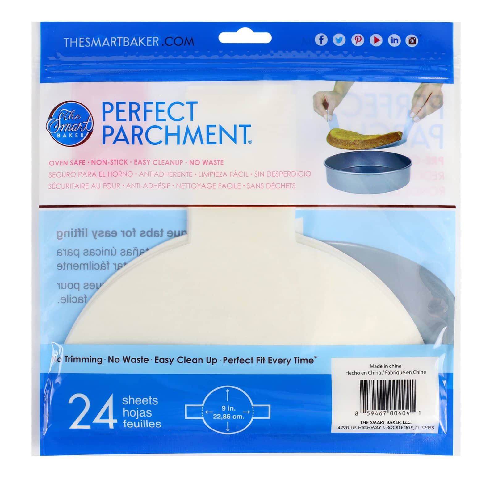 Juvale Parchment Paper Rounds - 100-Count 9 inch Parchment Rounds Round Parchment Paper for Baking Precut Unbleached Circle Cake Pan Liners with Easy