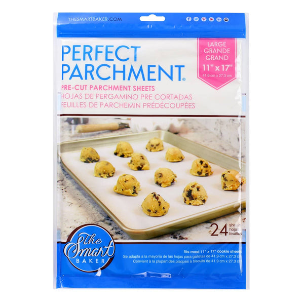 The Smart Baker Large 11 Inches x 17 Inches Perfect Parchment - Pre-Cut Parchment Sheets
