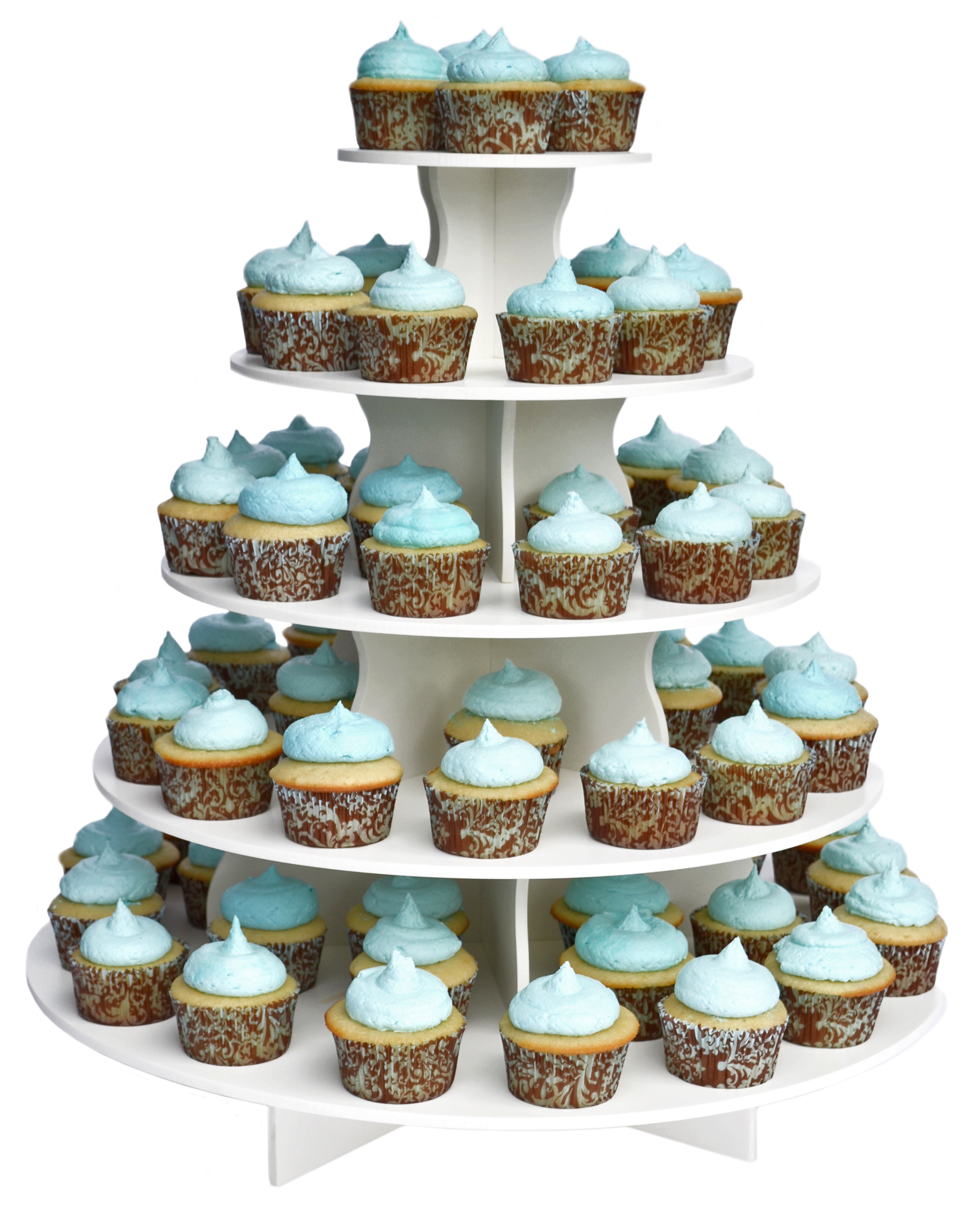 white 36 cupcakes 3-layer cupcake dessert