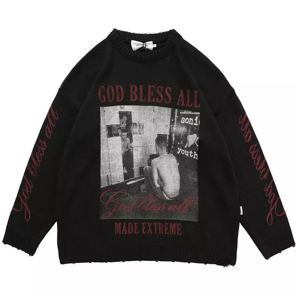 セール】 限定CREWNECK 【XL】GOD BLACK BLESS example YOU CREWNECK