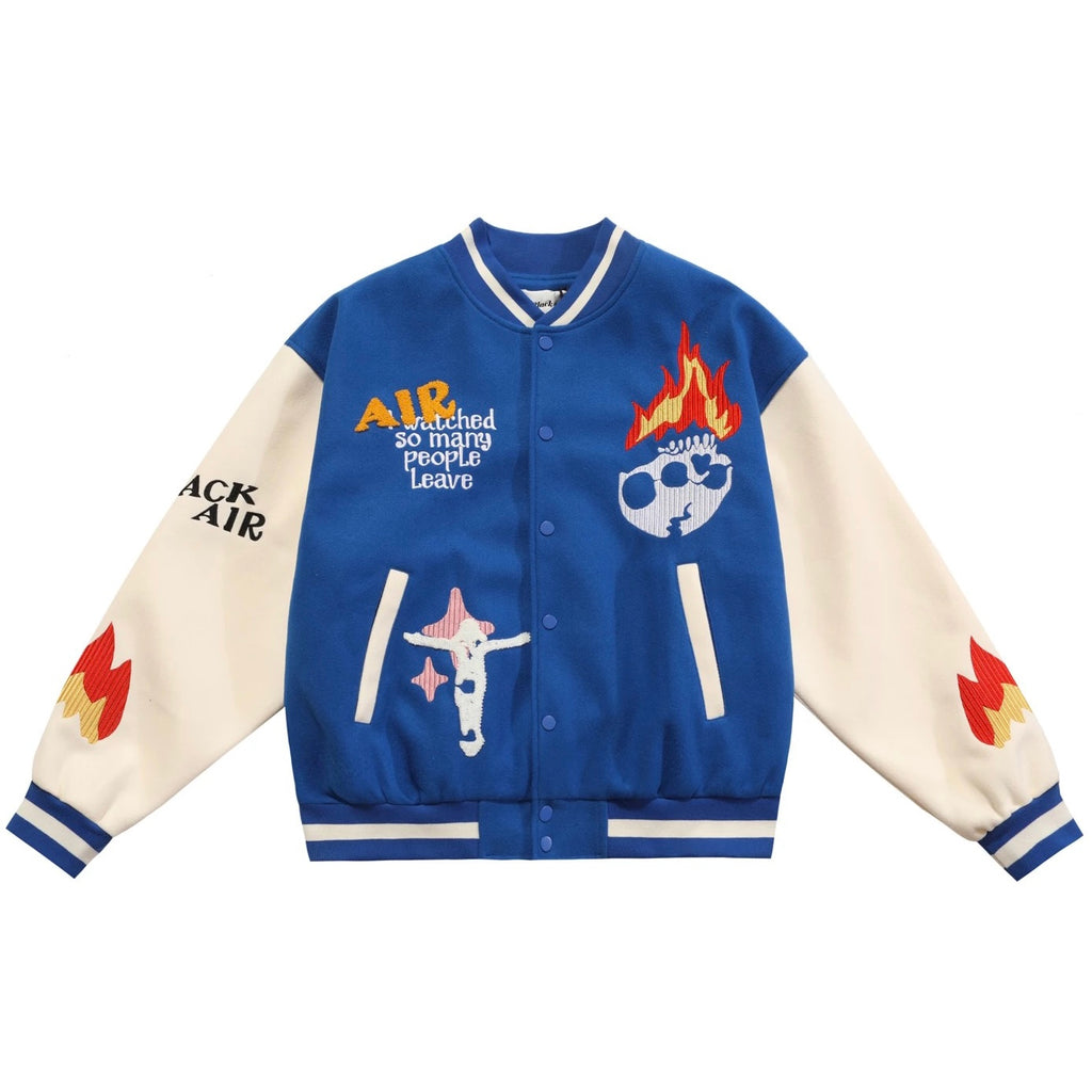Burning Skull Varsity Jacket – COLDLINE CLOTHING