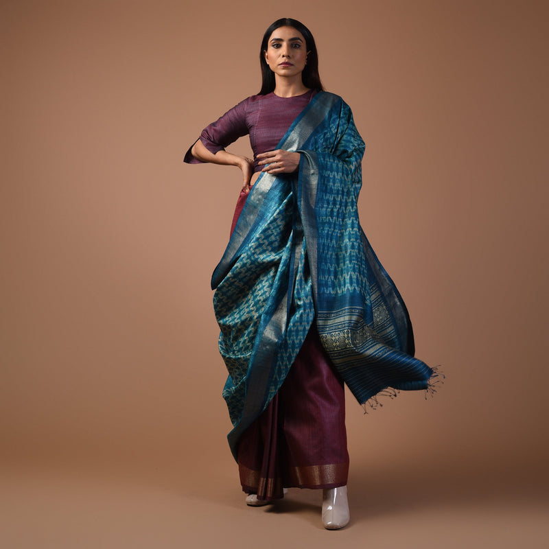 Bagru Authentic Hand Block Printed Chiffon Saree – InduBindu