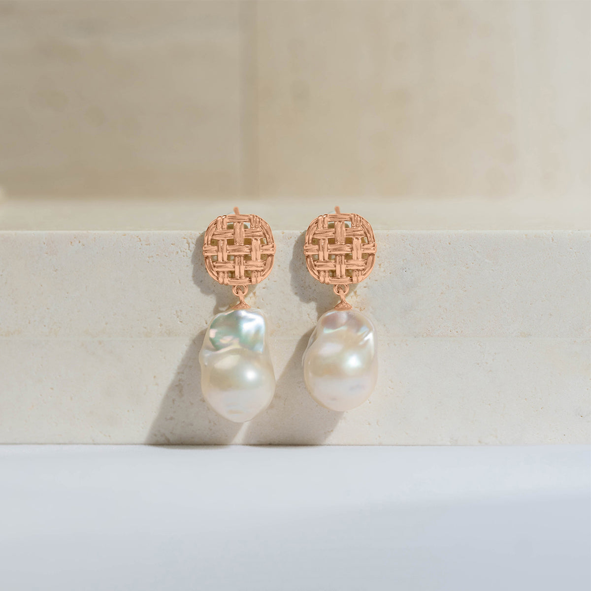 faux baroque pearl earrings