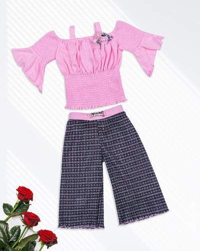 Pink Ankle Plazo With Stylish Top – Pintoo Garments