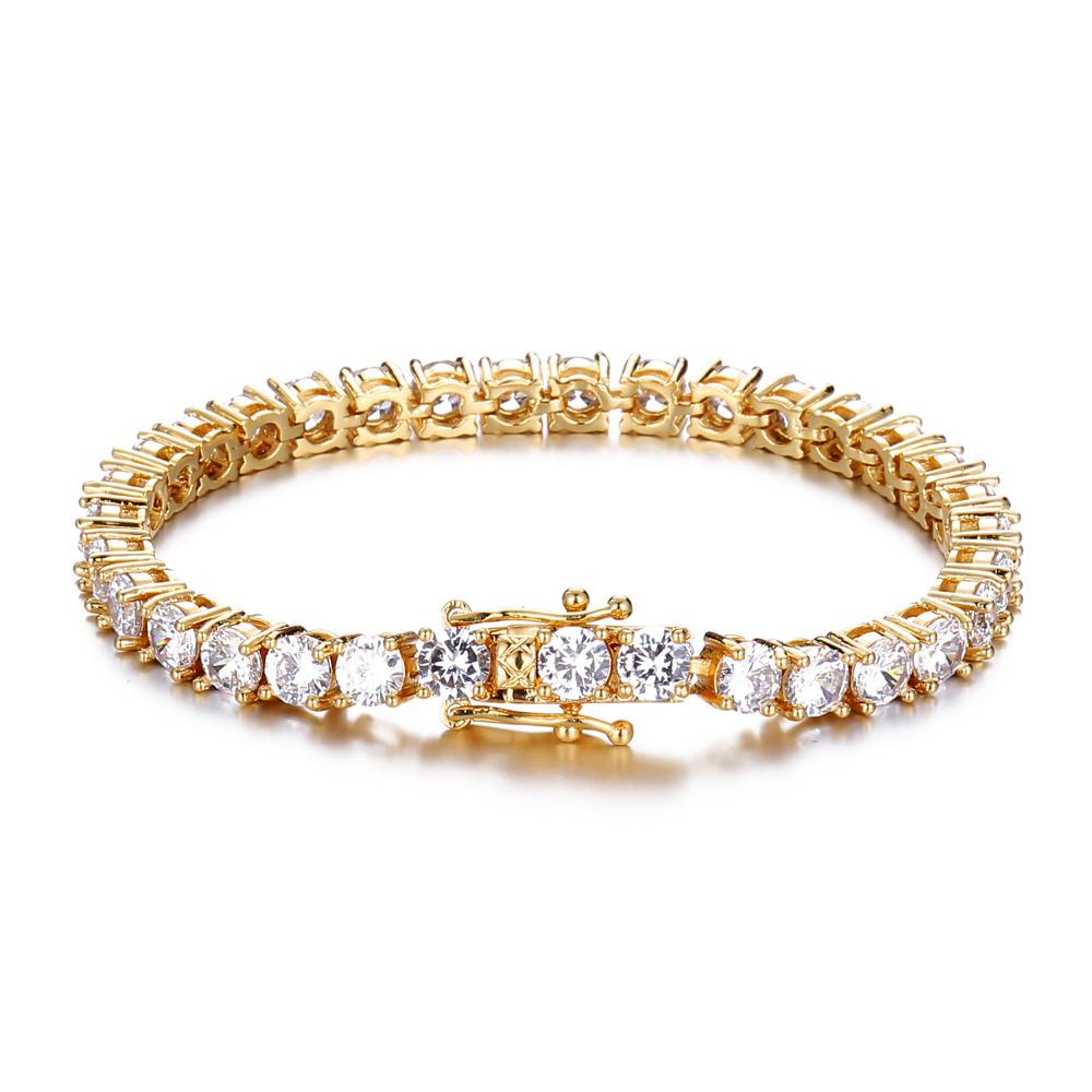 (5mm) Round Cut Tennis Chain Bracelet in Gold/White Gold – Icedgame & Co