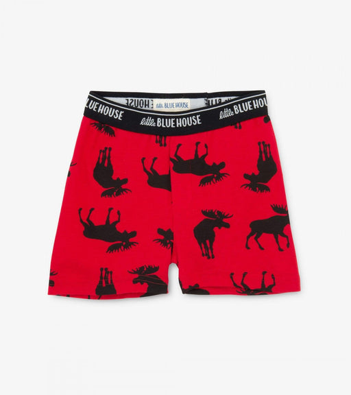 Moose On Plaid Boy's Boxers — Polar Bear Gifts