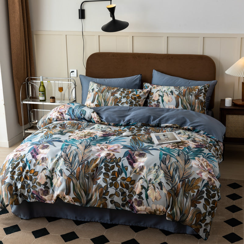 Black Floral Bedding Set, Floral Bedding Set