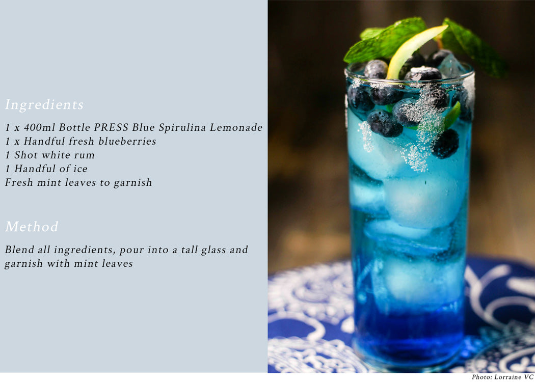 Blue Spirulina Algae Mojito Recipe