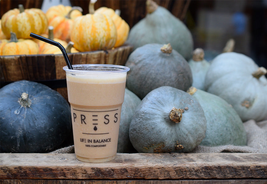 PRESS London pumpkin spiced shake