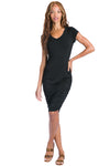 V-neck Shirred Spandex Dress