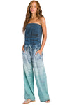 Strapless Cotton Drawstring Jumpsuit