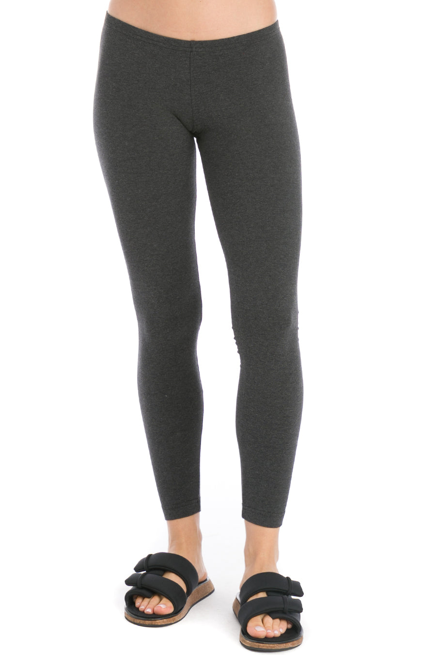 Hard Tail Forever Low Rise Ankle Leggings - Dark Charcoal Heather Gray