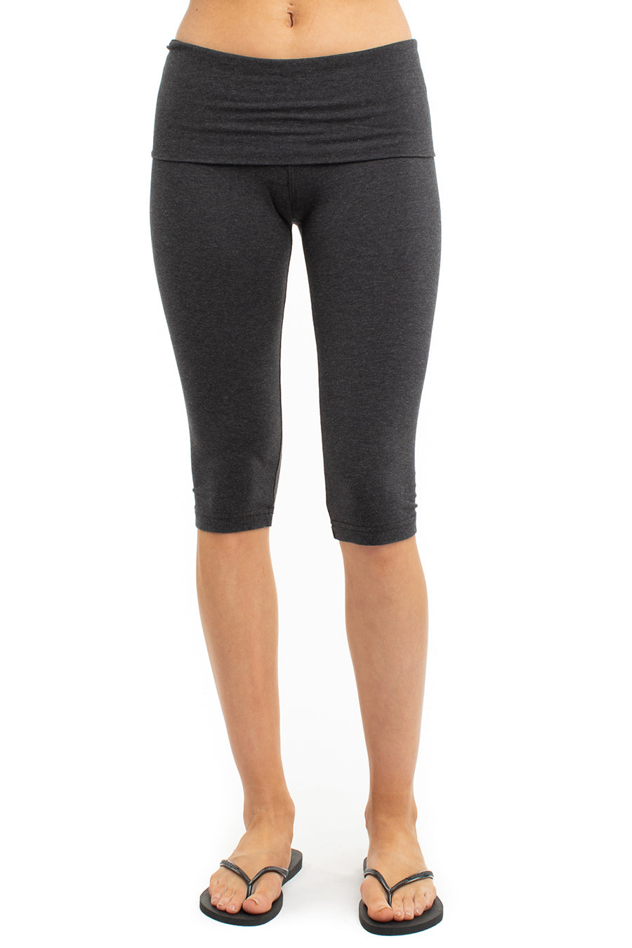 Hard Tail Forever Low Rise Knee Legging - Dark Charcoal Heather