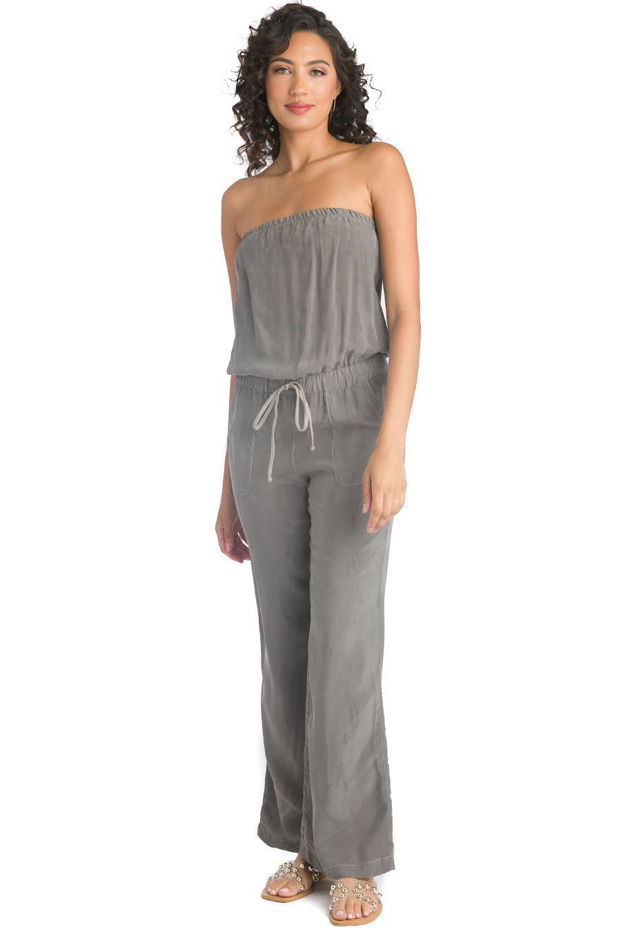 Hard Tail Forever Strapless Jumpsuit - Nickel