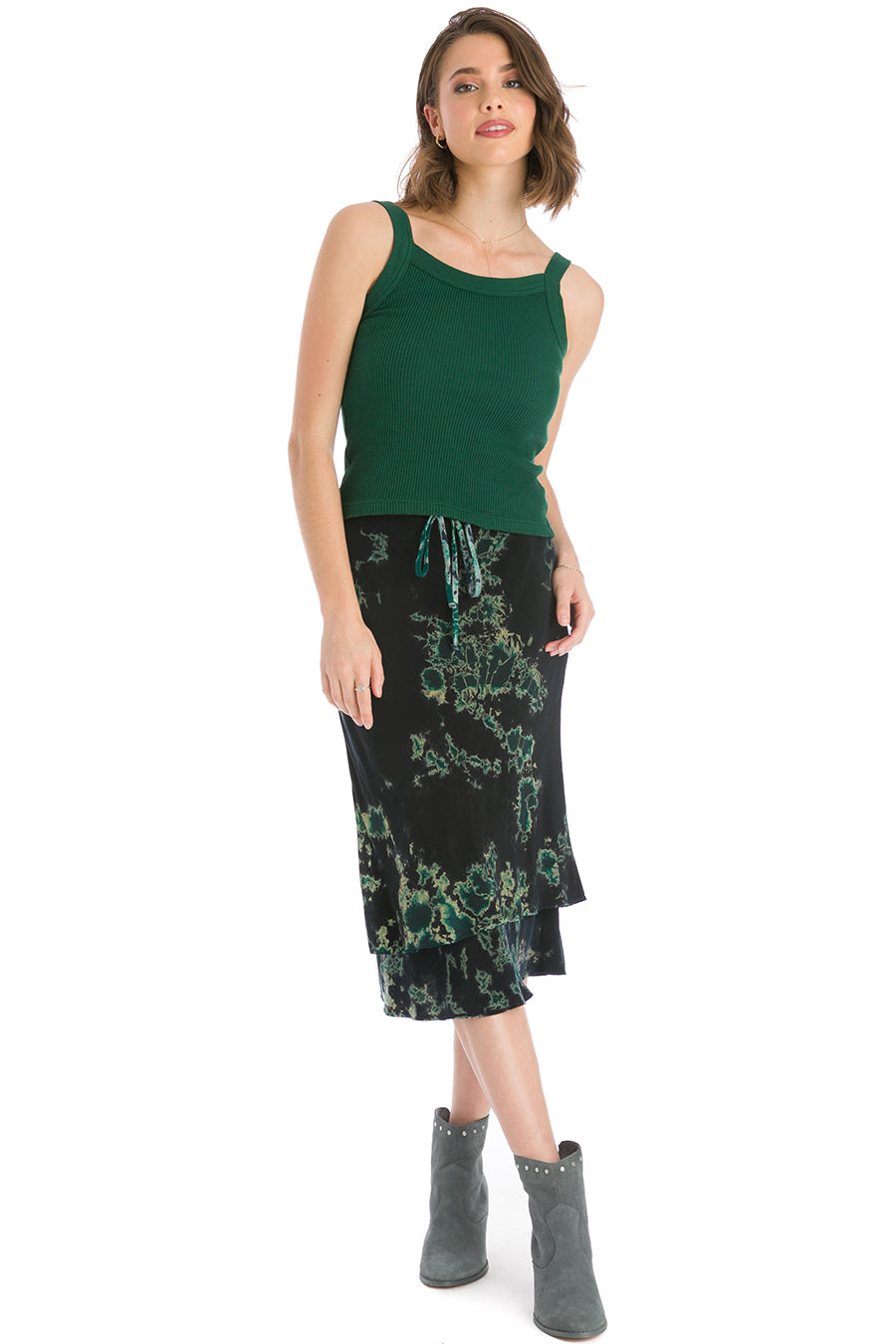 Hard Tail Forever Double Layer Bias Skirt - Two Color Iceberg 2 - L