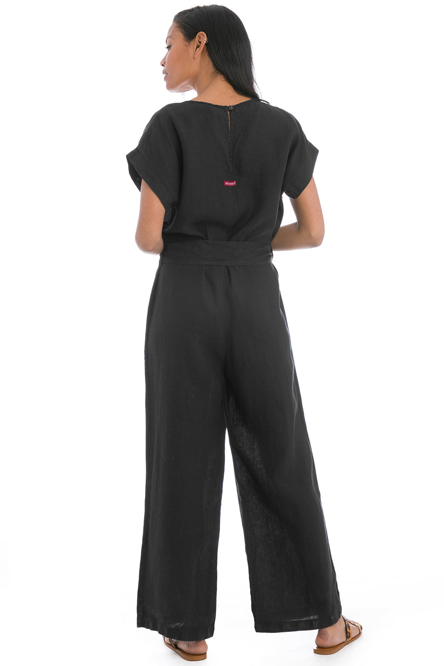 Belted Linen Jump Suits / LEINWANDE - bilisko.com.br