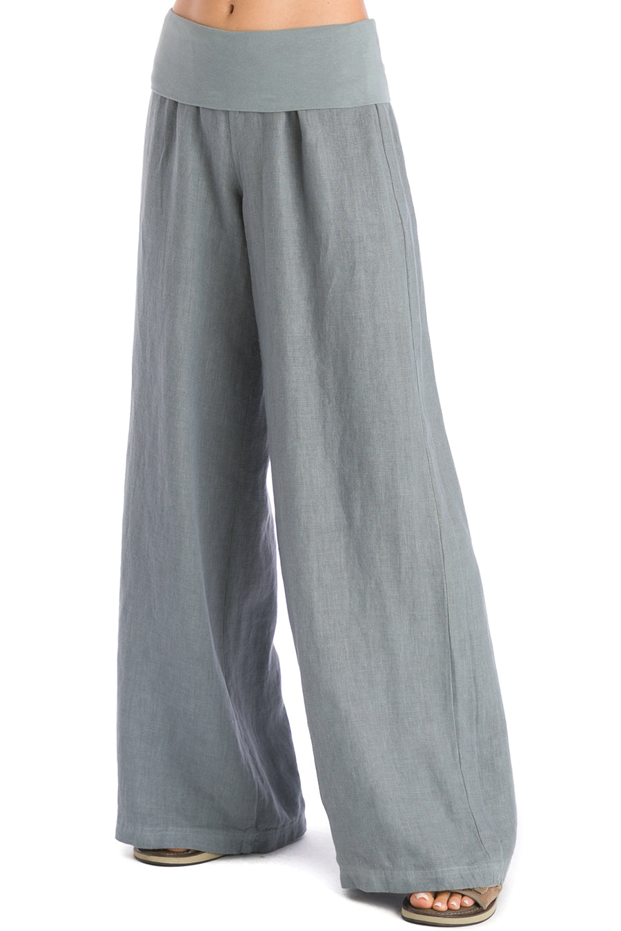 Hard Tail Forever Heavy Linen Rolldown Sweeper Pants - Glass