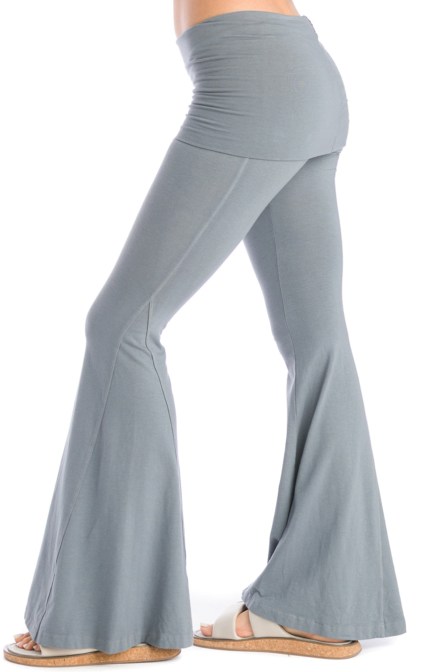 Hard Tail Forever Contour Rolldown Hippie Chick Flare Pants - Glass