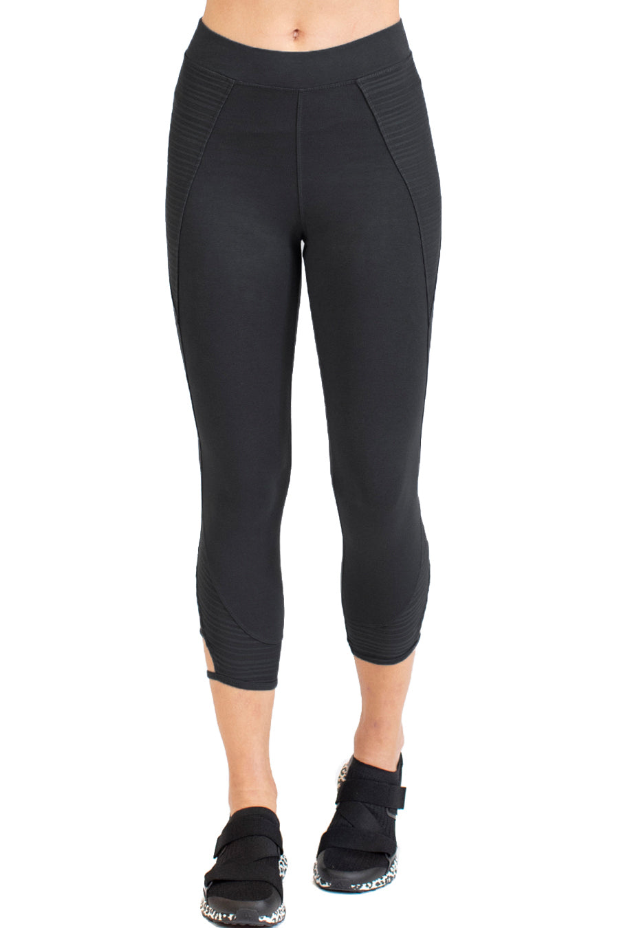 Hard Tail Forever Ottoman Rib High Waist Helix Leggings - Black