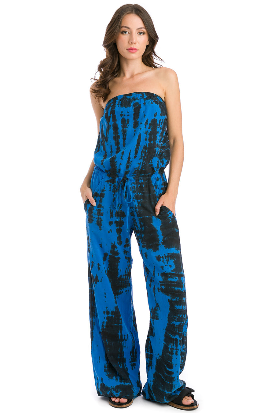 Hard Tail Forever Strapless Drawstring Jumpsuit - Vertical Bamboo 2