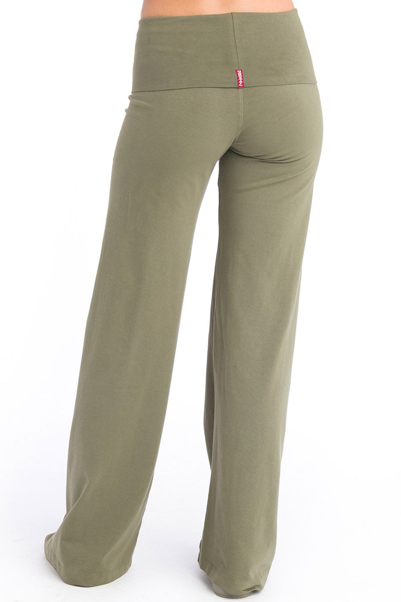 Hard Tail Forever Contour Rolldown Bootleg Flare Pants - Olive - M