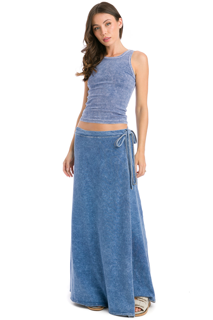 Hard Tail Forever Wrap Maxi Jean Skirt - Mineral Wash 7 - S - 2023