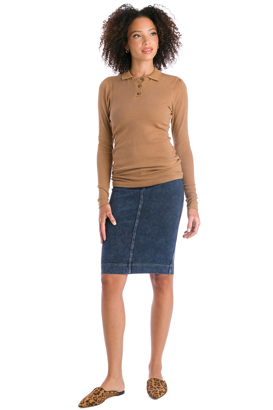 Hard Tail Forever Relaxed Fit Knee Jean Skirt - Mineral Wash 8 - S