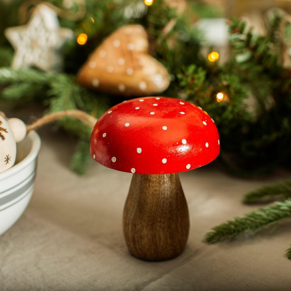 Natural Wood Standing Mushroom Large