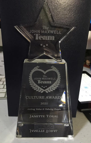 Janette Toral is a John Maxwell Team DNA Culture Awards 2021 Winner for the Adding Value & Valuing People Category