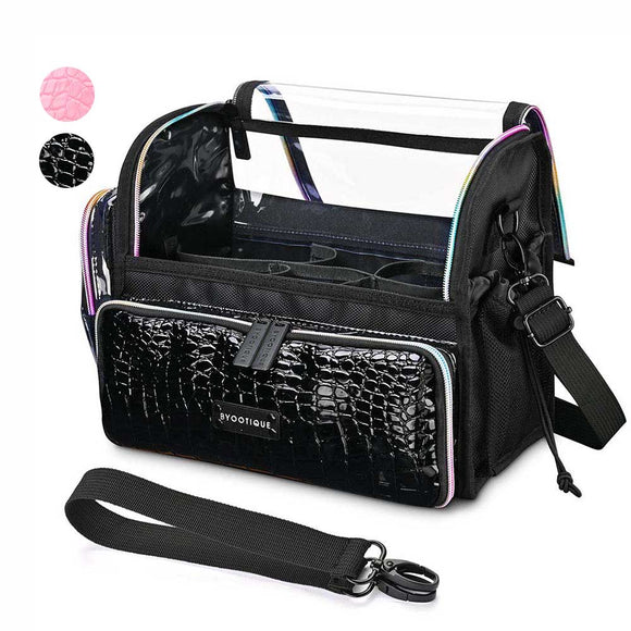 Byootique Essential Foldable Makeup Train Case Cosmetic Bag Crocodile