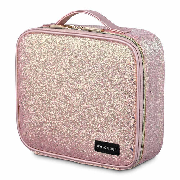 Byootique Lipstick Bag Glittered Makeup Pouch with Mirror –