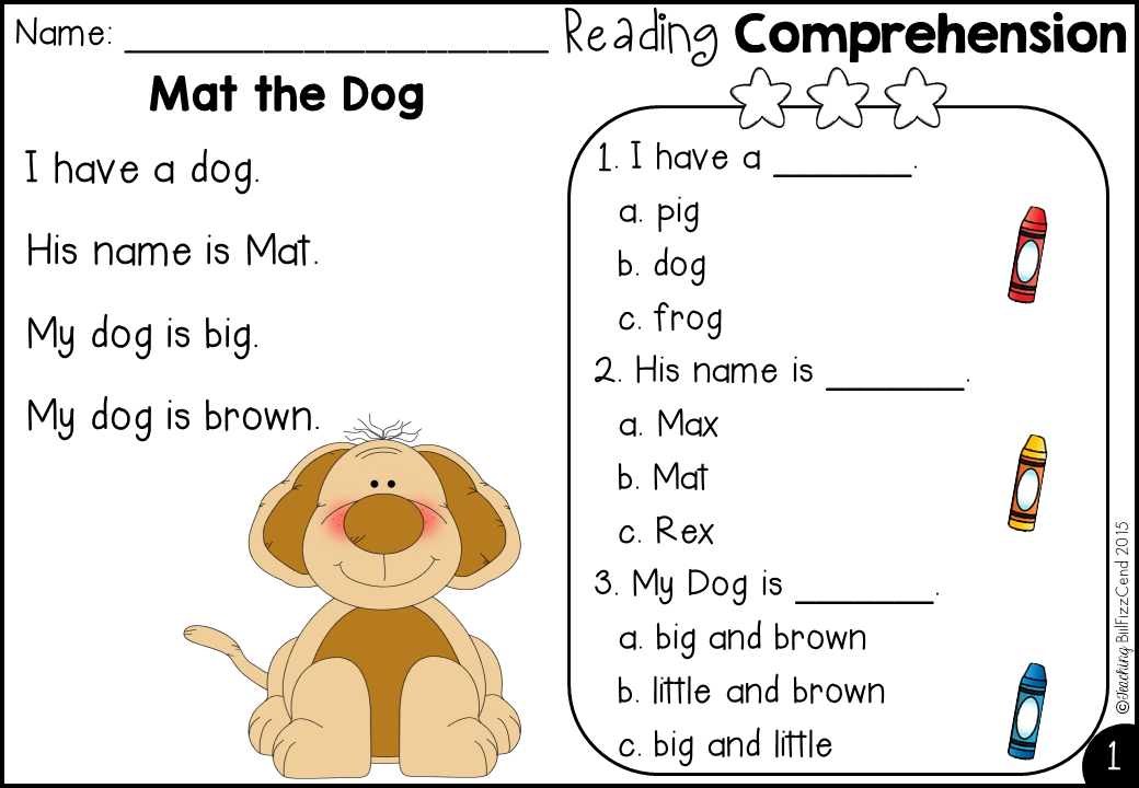 Free Kindergarten Reading Comprehension and Questions – Teaching