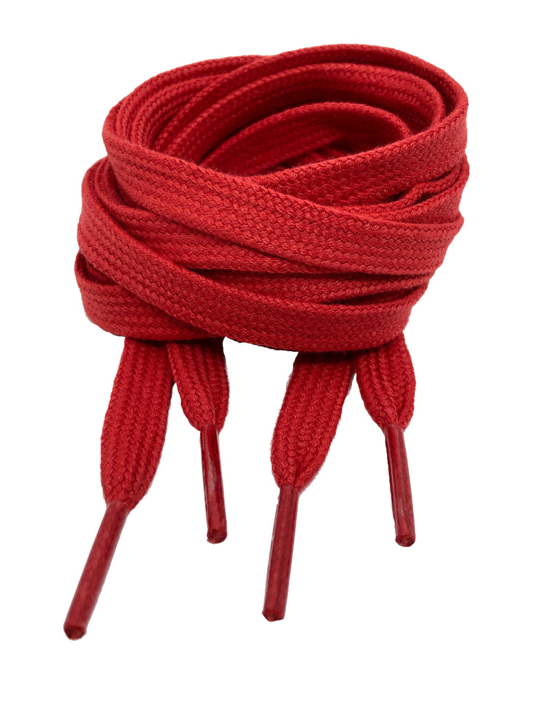 Flat Red Cotton Shoelaces – Big Laces