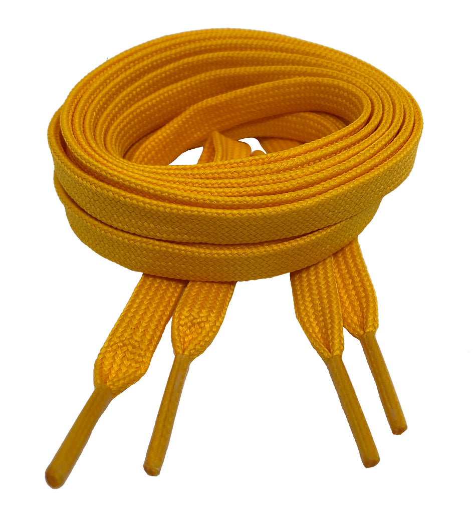 Flat Yellow Gold Shoelaces - 8mm wide 