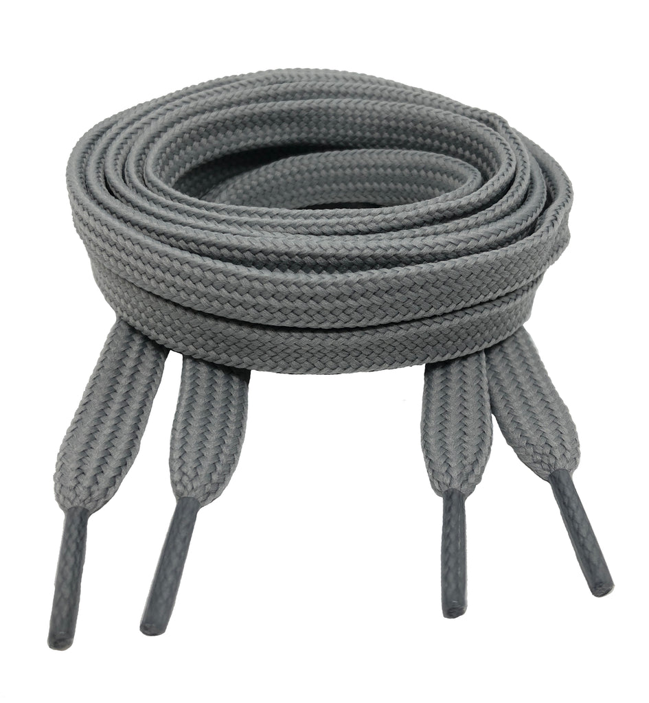 gray flat shoelaces