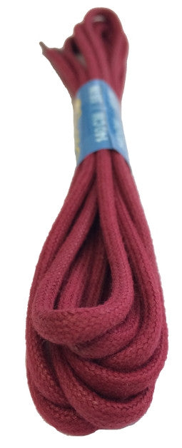 Round Waxed Burgundy Cotton Shoe Laces 