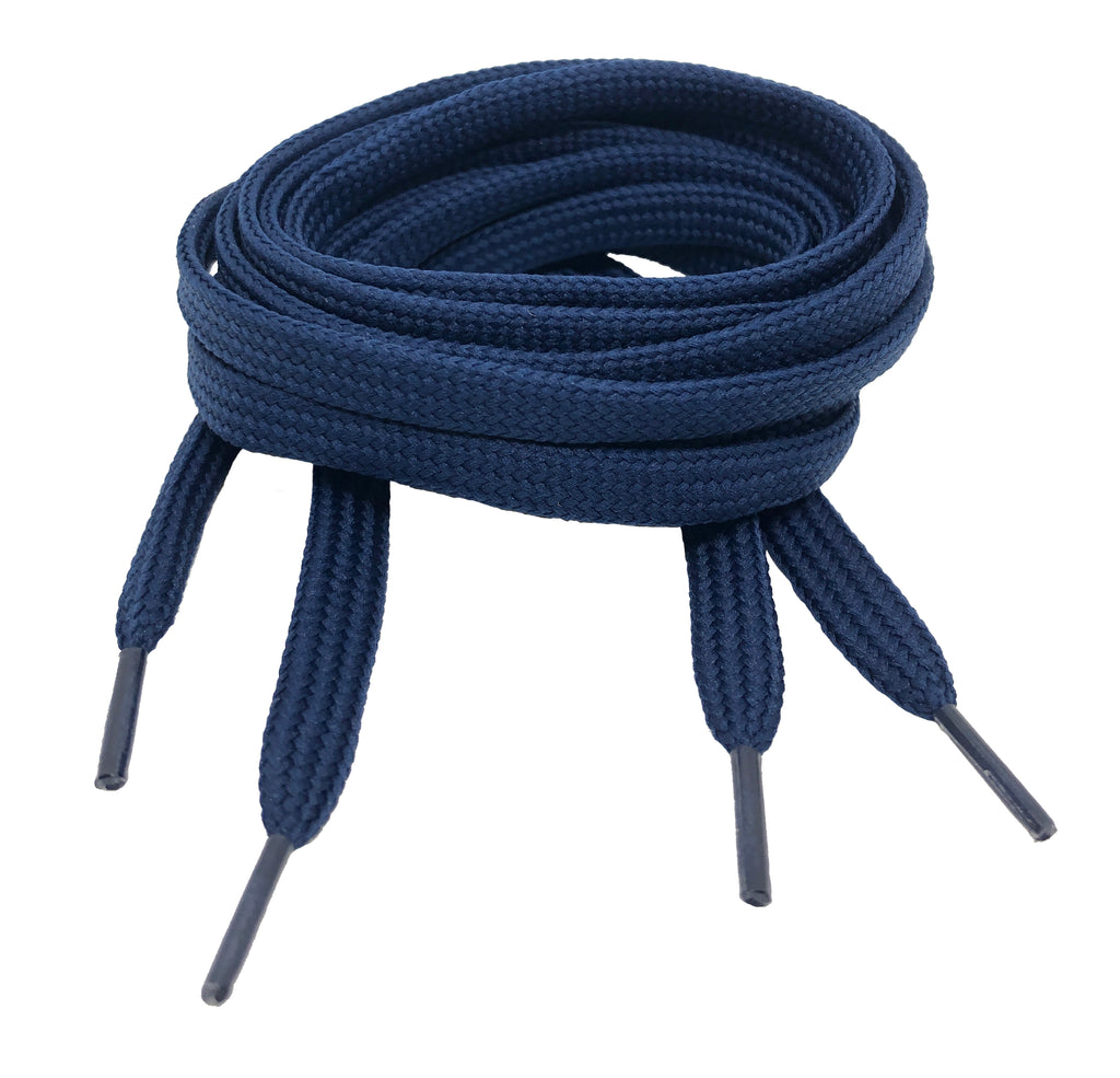 blue flat shoelaces