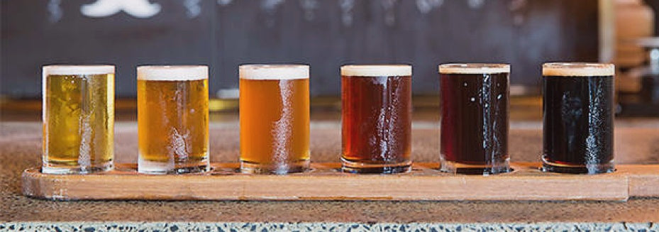 Different types of german beer ready for oktoberfest