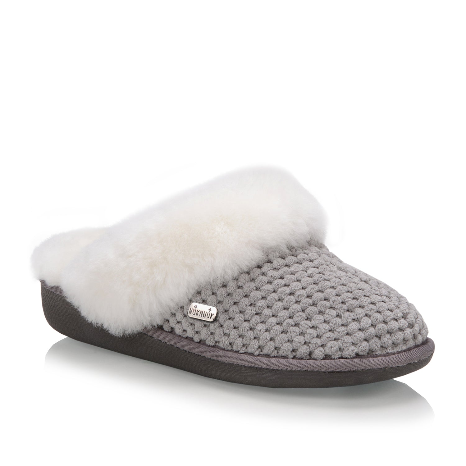 Nuknuuk Alexa Womens Slipper Grey Size 6 11 Sheepskin Lining 