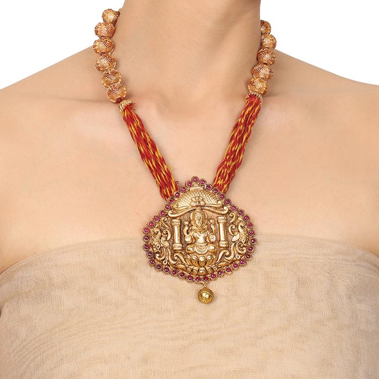 Gold Plated Deva Lakshmi Pendant 