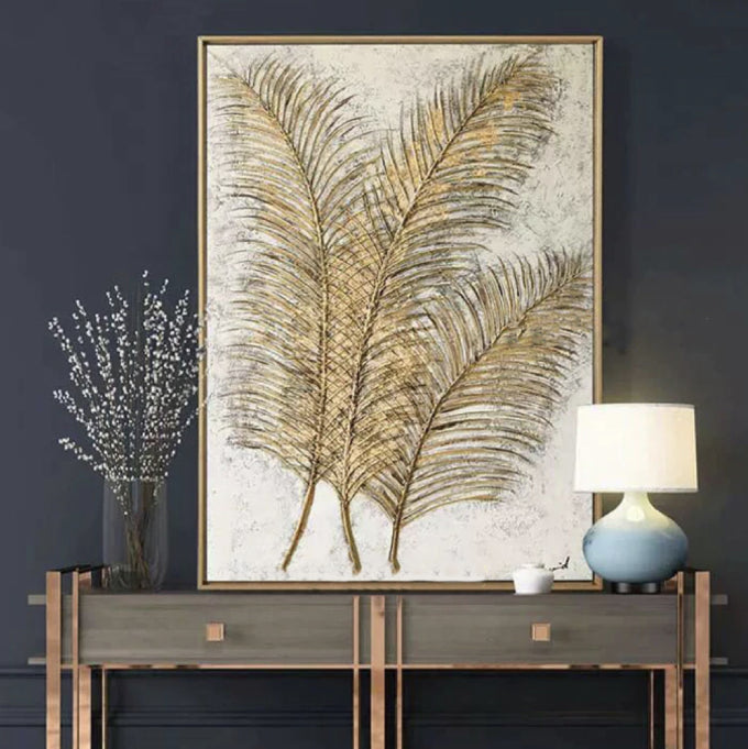 Gold Leavse abstract painting