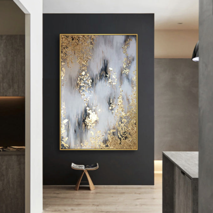 Vertical striking abstract painting