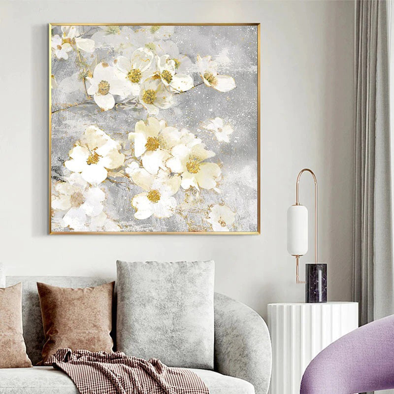 White Lily Snowstorm Painting – Art by Maudsch