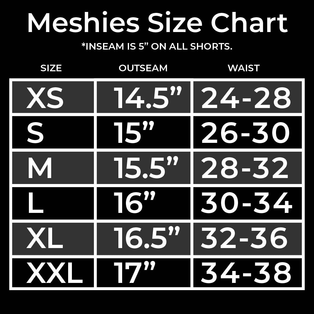 Meshes Size Chart