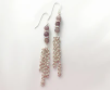 Amethyst Jade and Clear Glass Chainmaille Earrings