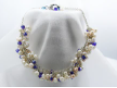 Bridal Collection - Freshwater Pearls, Dark Blue Crystals