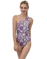 Purple Cream Paisley To One Side Swimsuit