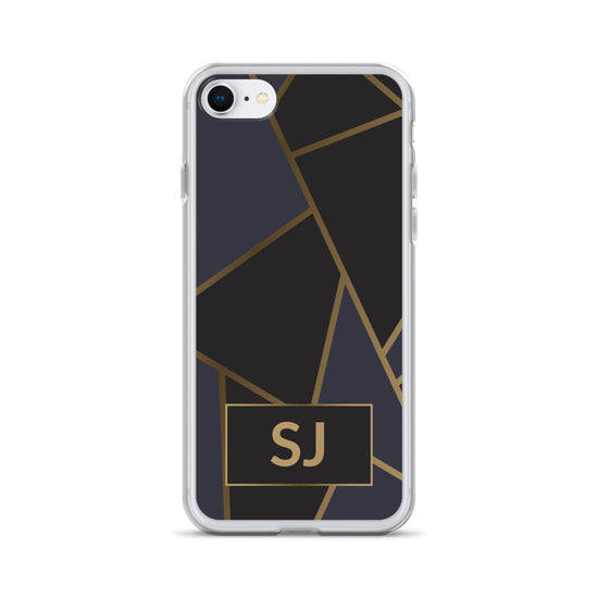 bolvormig Pakket Verrijking iPhone Case - Luxe Black & Gold Geometric – Harlow & Lloyd