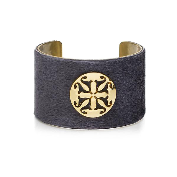Calfskin Gray 1.5 - Gold with Gold Logo